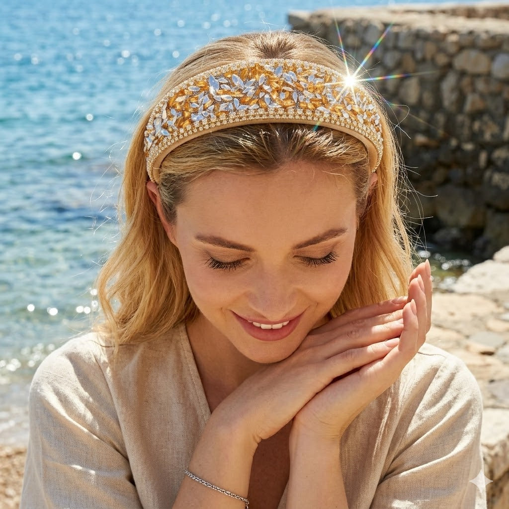 Luxury Handmade Rhinestone Headband - Sparkling Crystal